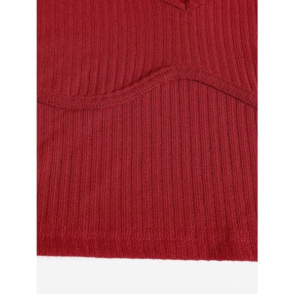 SHEIN Solid Rib-knit Crop Tank Top Red Size M - Picture 5 of 6